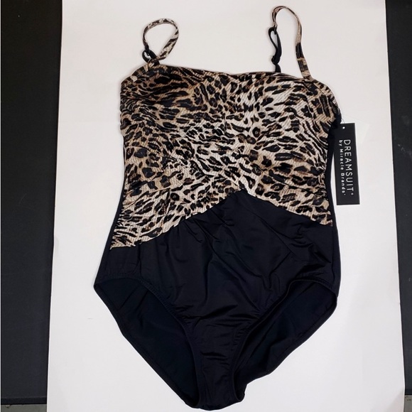 NEW! Leopard Print Tummy Control Slimming 1pc Swimsuit. Dreamsuit Animal Print - Picture 2 of 11